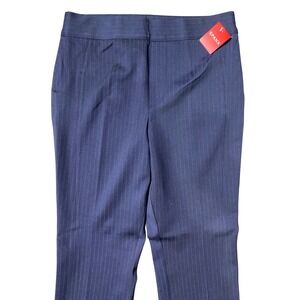 SPANX Women's Navy Pinstripe Stretch Tailored Career Pants XL